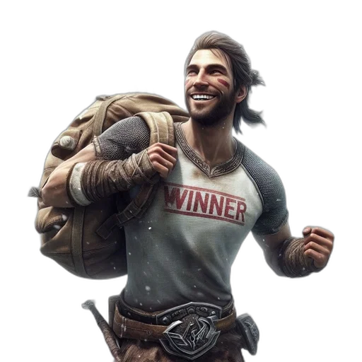jacket, weapon, face, staff, concept art, 3d render, fantasy art, photorealistic transparent PNG cut-out