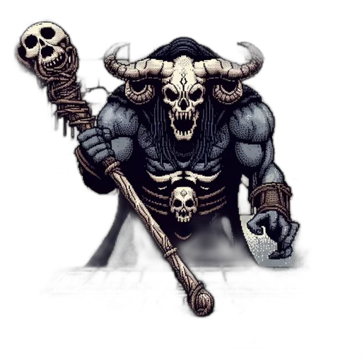 weapon, staff, fantasy art, concept art, pixel art, comic book art, dark, monochrome transparent PNG cut-out