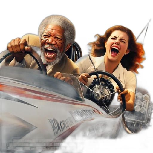 car, concept art, photorealistic, comic book art, vintage, race, miss, daisy transparent PNG cut-out