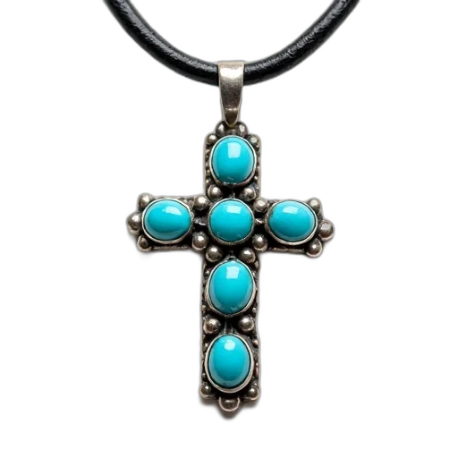 jewelry, crown, blue, silver, cross, pendant, four, turquoise transparent PNG cut-out