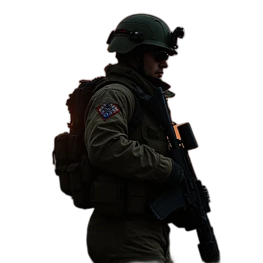 jacket, staff, weapon, face transparent PNG cut-out