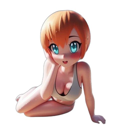 robot, creature, dress, face, 3d render, anime, concept art, cartoon transparent PNG cut-out