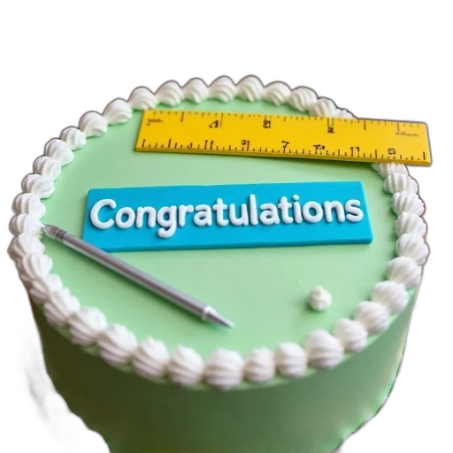 hat, staff, cake, green, surface, white, border, decorated transparent PNG cut-out