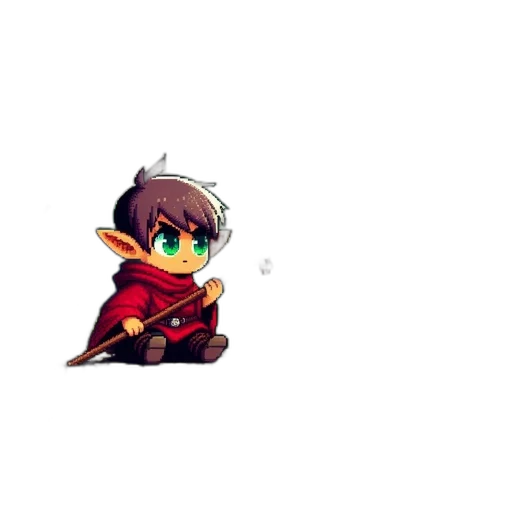 dragon, staff, weapon, creature, pixel art, fantasy art, concept art, cartoon transparent PNG cut-out