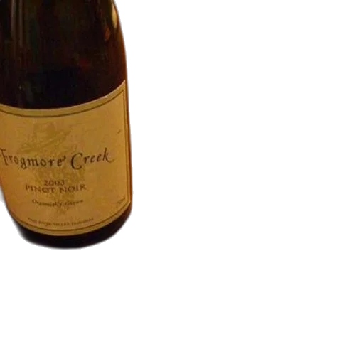 bottle, frogmore, creek, 2003, pinot, noir, wine, sits transparent PNG cut-out