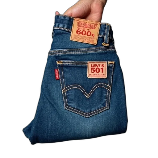 jacket, shoes, pair, blue, jeans, red, white, label transparent PNG cut-out