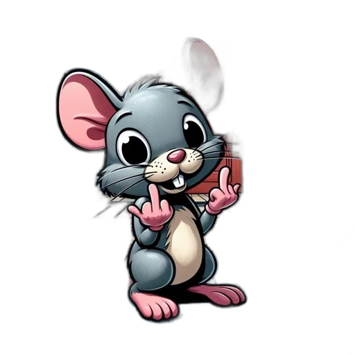 animal, staff, weapon, concept art, cartoon, 3d render, pixel art, mouse transparent PNG cut-out