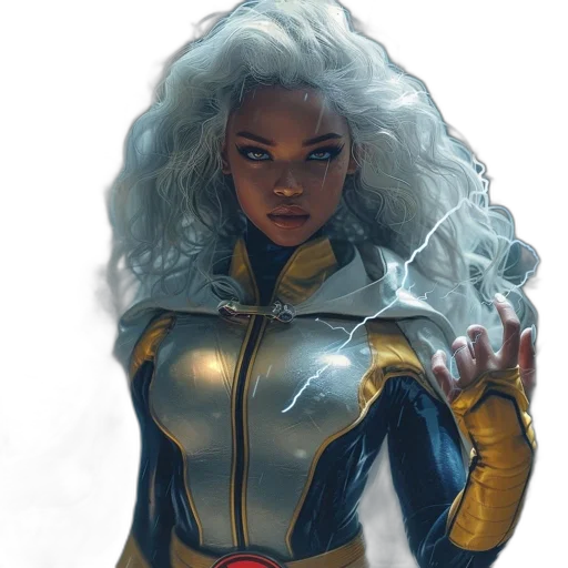 jacket, comic book art, concept art, fantasy art, cartoon, blue, golden, female transparent PNG cut-out