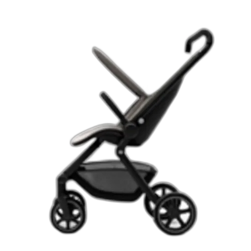 3d render, sleek, modern, stroller, white, canopy, black, frame transparent PNG cut-out