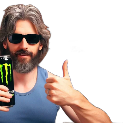 creature, vaporwave, 3d render, photorealistic, man, long, hair, sunglasses transparent PNG cut-out