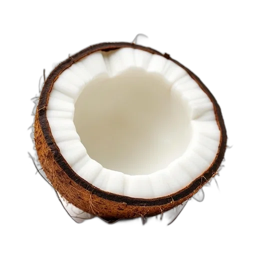 food, hair, crown, hat, 3d render, coconut, white, interior transparent PNG cut-out