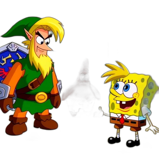 concept art, 3d render, cartoon, fantasy art, underwater, fog, characters, spongebob transparent PNG cut-out