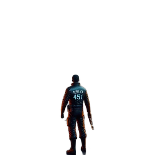 robot, weapon, jacket, creature, pixel art, concept art, 3d render, cyberpunk transparent PNG cut-out