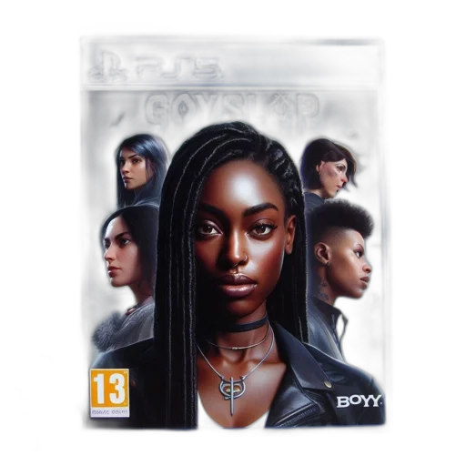 concept art, comic book art, photorealistic, video, game, box, art, goyslop transparent PNG cut-out