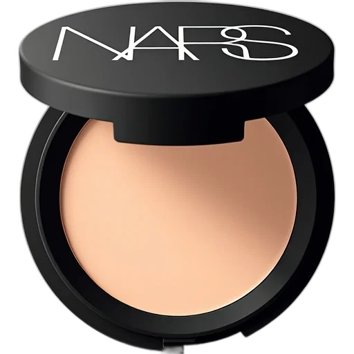 compact, powder, displayed, black, lid, beige, inside, brand transparent PNG cut-out