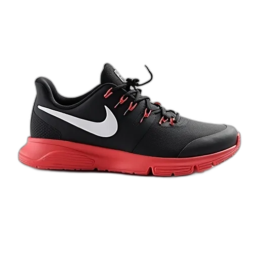 shoes, pair, black, white, sneakers, red, sole, logo transparent PNG cut-out