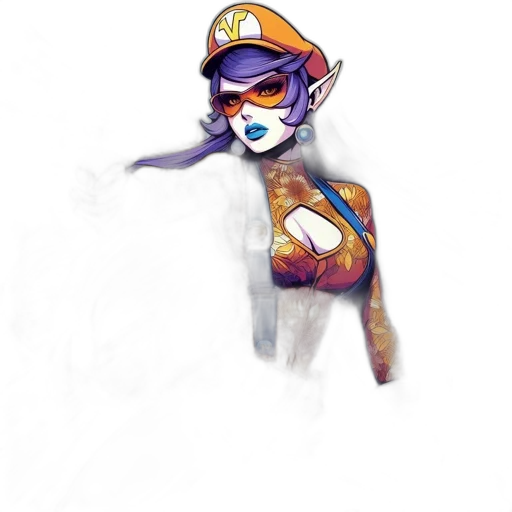 mask, robot, staff, creature, concept art, pixel art, fantasy art, watercolor transparent PNG cut-out
