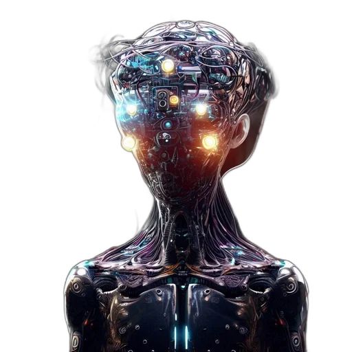 robot, face, mask, crown, concept art, 3d render, cyberpunk, photorealistic transparent PNG cut-out