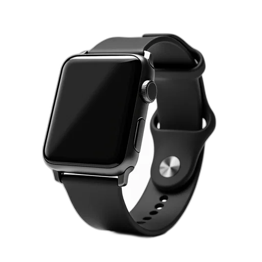 jewelry, 3d render, monochrome, black, rectangular, smartwatch, metal, buckle transparent PNG cut-out