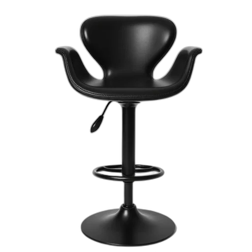 furniture, staff, hair, hat, 3d render, photorealistic, black, leather transparent PNG cut-out