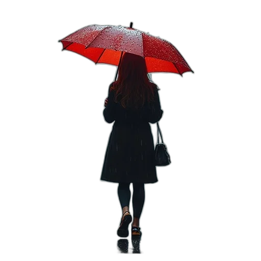 umbrella, jacket, dress, staff transparent PNG cut-out
