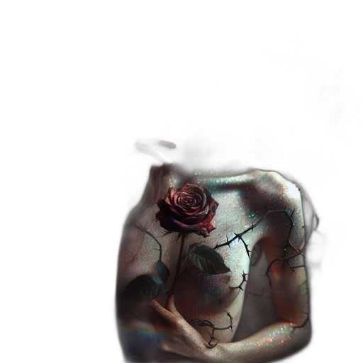 flower, crown, bottle, jewelry, photorealistic, watercolor, 3d render, concept art transparent PNG cut-out