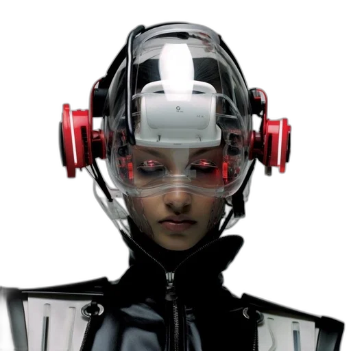 robot, mask, face, cyberpunk, concept art, 3d render, photorealistic, futuristic transparent PNG cut-out