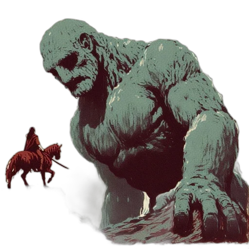 creature, animal, concept art, comic book art, fantasy art, 3d render, stone-like, humanoid transparent PNG cut-out