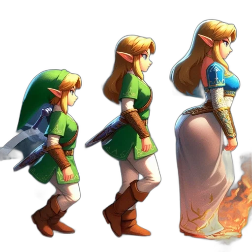 dress, sword, concept art, pixel art, fantasy art, watercolor, green, pastel transparent PNG cut-out