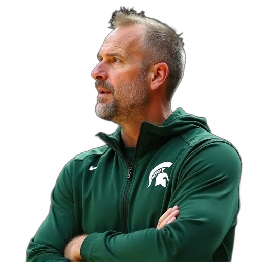 jacket, staff, close, michigan, state, coach, mike, cough transparent PNG cut-out