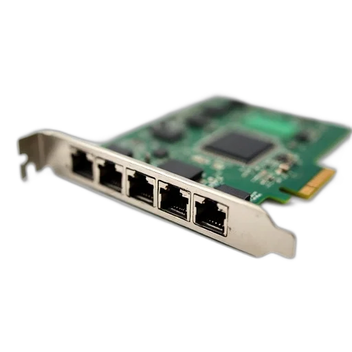 close-up, image, network, interface, card, nic, green, circuit transparent PNG cut-out