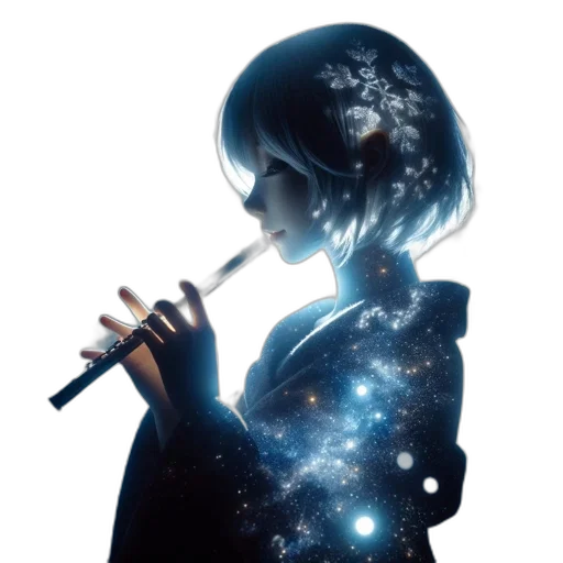 staff, dress, concept art, fantasy art, anime, vaporwave, outer space, night transparent PNG cut-out