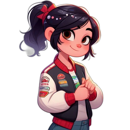 jacket, staff, weapon, pixel art, cartoon, concept art, anime, red transparent PNG cut-out