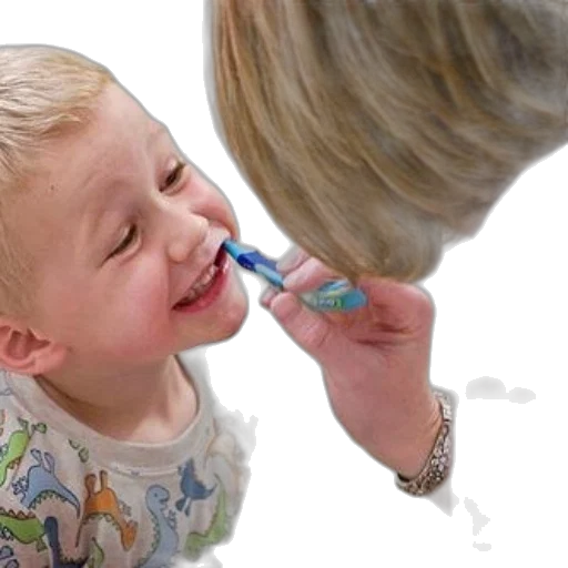 staff, photorealistic, child, dinosaur, shirt, being, helped, brush transparent PNG cut-out