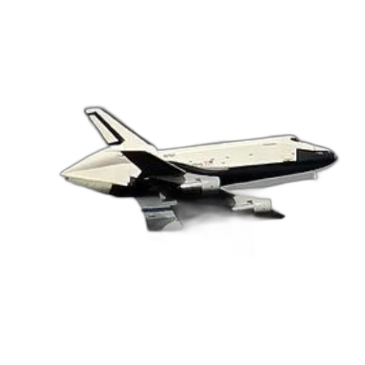 large, airplane, carrying, space, shuttle, back, flying, through transparent PNG cut-out