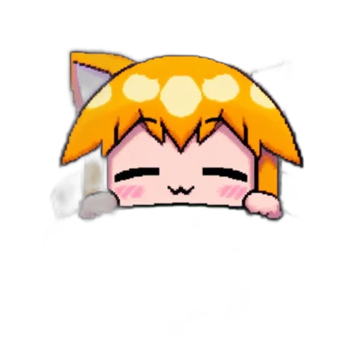 staff, pixel art, anime, cartoon, vaporwave, orange-haired, pixelated, creature transparent PNG cut-out