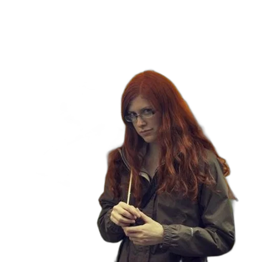 jacket, staff, hair, weapon transparent PNG cut-out