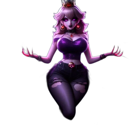 crown, dress, concept art, fantasy art, pixel art, 3d render, dark, mystic transparent PNG cut-out