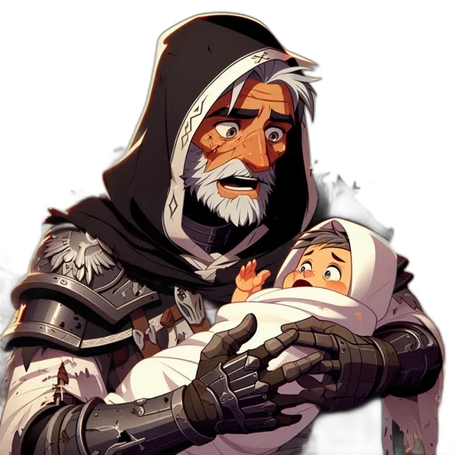mask, face, weapon, concept art, comic book art, fantasy art, pixel art, older transparent PNG cut-out
