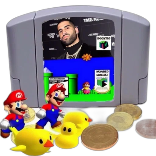 image, shows, customized, n64, game, cartridge, featuring, man transparent PNG cut-out