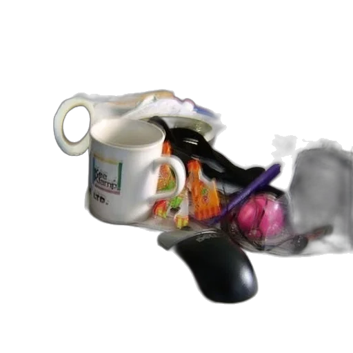 shoes, food, robot, weapon, 3d render, photorealistic, concept art, messy transparent PNG cut-out