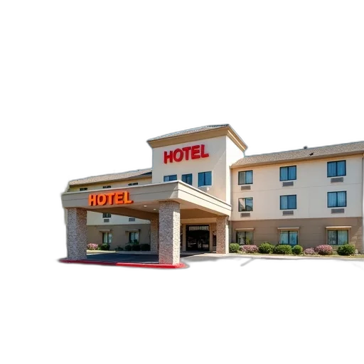 building, 3d render, photorealistic, first, image, shows, exterior, hotel transparent PNG cut-out