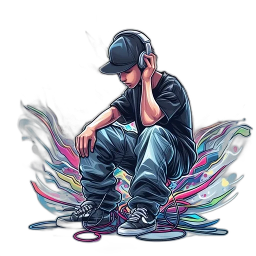 jacket, pixel art, concept art, anime, cartoon, neon lights, colorful, blue transparent PNG cut-out