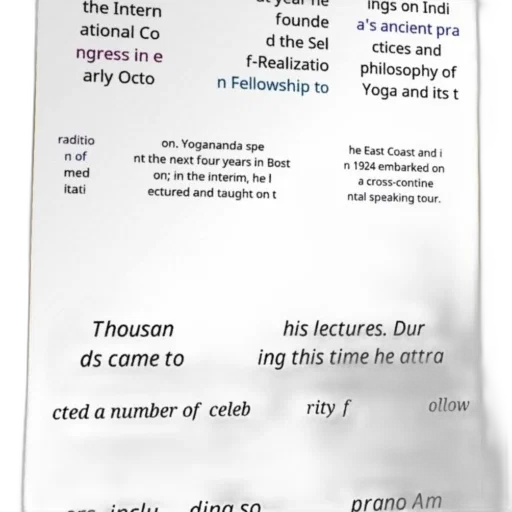 poster, text, about, paramahansa, yogananda, journey, including, his transparent PNG cut-out