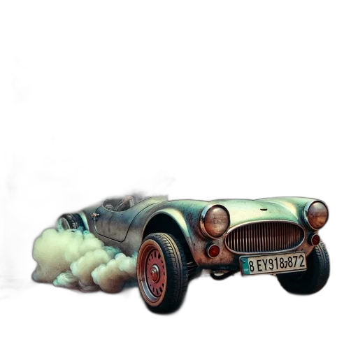 car, concept art, 3d render, photorealistic, pixel art, vintage, silver, mechanical transparent PNG cut-out