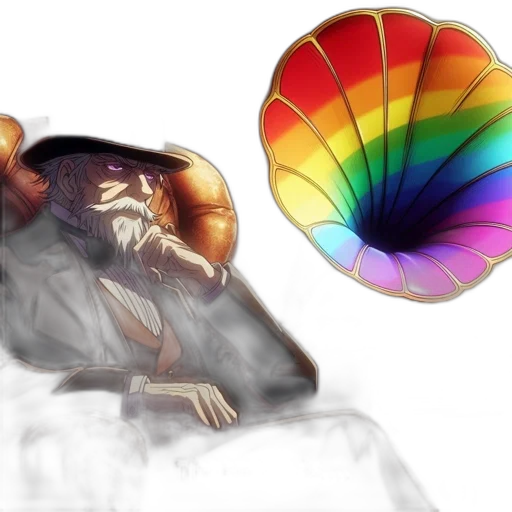 umbrella, hat, concept art, vaporwave, fantasy art, watercolor, colorful, dark transparent PNG cut-out