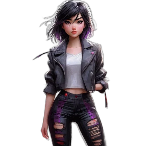 jacket, concept art, cyberpunk, comic book art, fantasy art, neon lights, dark, neon transparent PNG cut-out