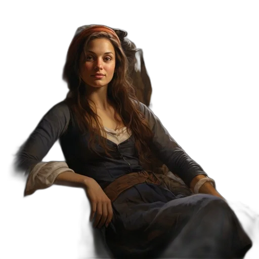 dress, face, staff, hat, photorealistic, concept art, oil painting, fantasy art transparent PNG cut-out