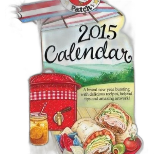 2015, calendar, cover, features, picnic, scene, red, cooler transparent PNG cut-out