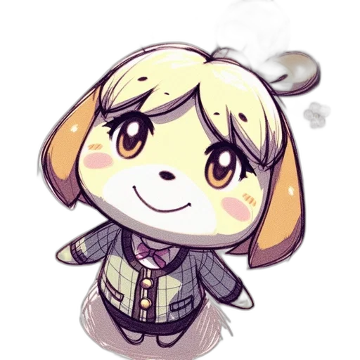 staff, jacket, animal, creature, anime, concept art, cartoon, watercolor transparent PNG cut-out